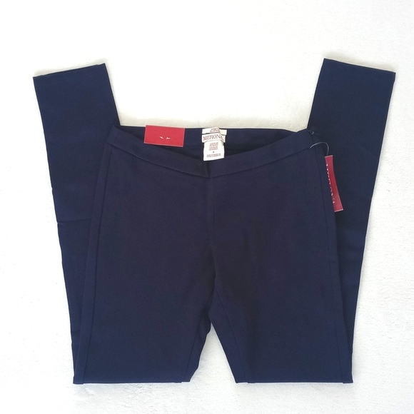 Merona Navy Blue Mid Rise Skinny Straight Pants Rayon Nylon Blend 2L (Stretch) - Picture 3 of 15